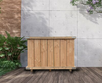 Bac en bois dur - dimensions 120x120x70 cm